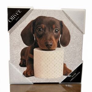 Dachshund designer LV print on canvas